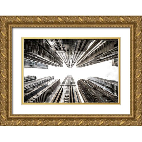 Skyscraper Gold Ornate Wood Framed Art Print with Double Matting by Allen, Kimberly