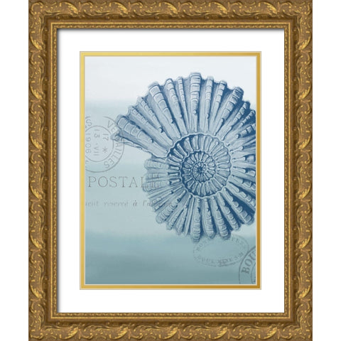 Seaside Card 2 V2 Gold Ornate Wood Framed Art Print with Double Matting by Allen, Kimberly