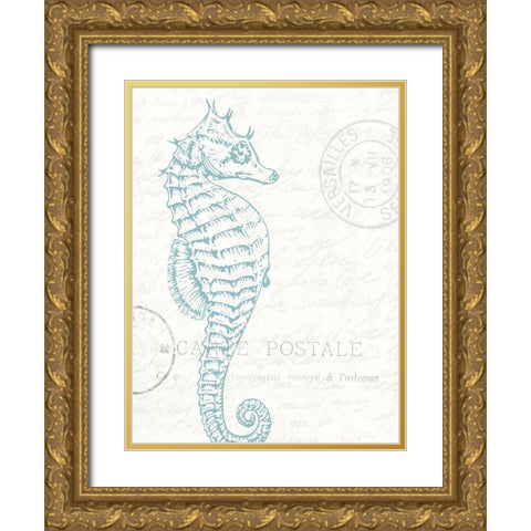 Seaside Card 3 Gold Ornate Wood Framed Art Print with Double Matting by Allen, Kimberly