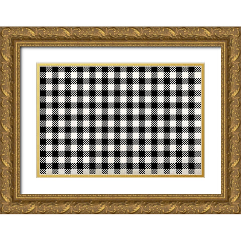 Plaid Bee Keeper Gold Ornate Wood Framed Art Print with Double Matting by Allen, Kimberly