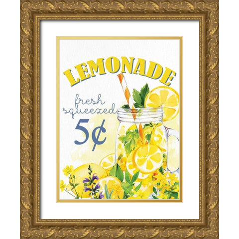 Lemon Tile 8 Gold Ornate Wood Framed Art Print with Double Matting by Allen, Kimberly