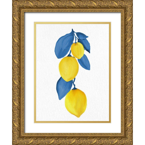 Lemon Vine 1 Gold Ornate Wood Framed Art Print with Double Matting by Allen, Kimberly