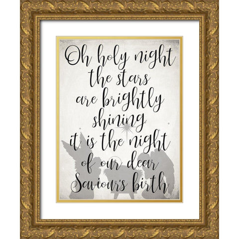 Holy Night Gold Ornate Wood Framed Art Print with Double Matting by Allen, Kimberly