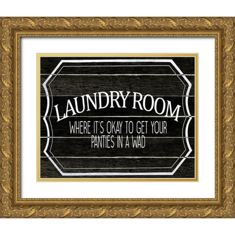 Where its Okay Gold Ornate Wood Framed Art Print with Double Matting by Allen, Kimberly