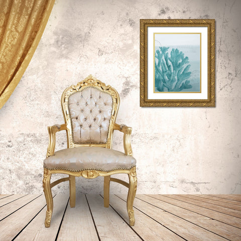 Seaside Card 1 v2 Gold Ornate Wood Framed Art Print with Double Matting by Allen, Kimberly