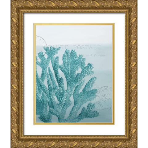Seaside Card 1 v2 Gold Ornate Wood Framed Art Print with Double Matting by Allen, Kimberly