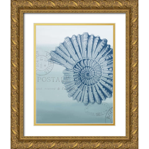 Seaside Card 2 v2 Gold Ornate Wood Framed Art Print with Double Matting by Allen, Kimberly