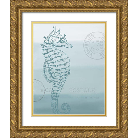 Seaside Card 3 v2 Gold Ornate Wood Framed Art Print with Double Matting by Allen, Kimberly