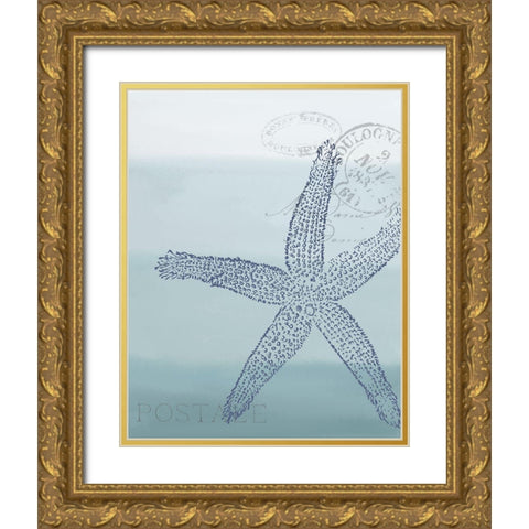 Seaside Card 4 v2 Gold Ornate Wood Framed Art Print with Double Matting by Allen, Kimberly