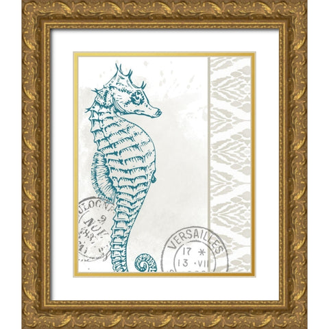 By the Sea 4 Gold Ornate Wood Framed Art Print with Double Matting by Allen, Kimberly