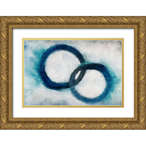 Navy Rings Gold Ornate Wood Framed Art Print with Double Matting by Allen, Kimberly