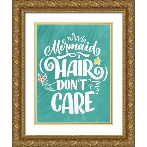 Mermaid Hair Gold Ornate Wood Framed Art Print with Double Matting by Allen, Kimberly