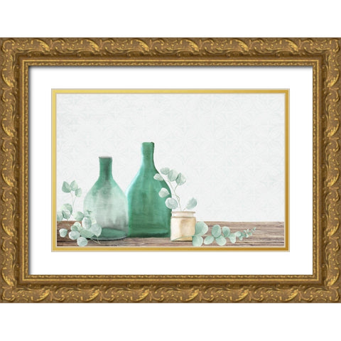 Eucalyptus Glass Gold Ornate Wood Framed Art Print with Double Matting by Allen, Kimberly
