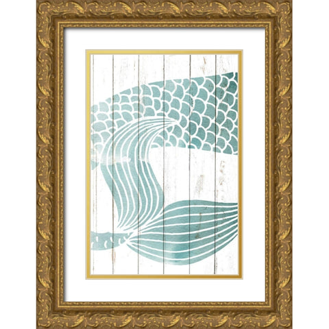 Mermaid Tail 2 Gold Ornate Wood Framed Art Print with Double Matting by Allen, Kimberly