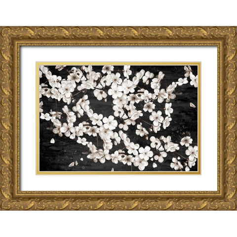 Magnolia Branches Gold Ornate Wood Framed Art Print with Double Matting by Allen, Kimberly