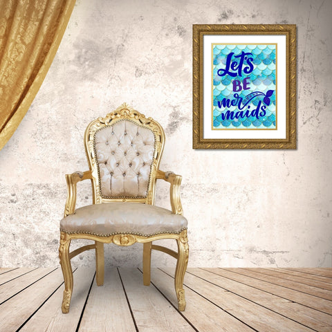 Mermaids Gold Ornate Wood Framed Art Print with Double Matting by Allen, Kimberly