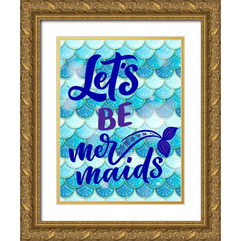 Mermaids Gold Ornate Wood Framed Art Print with Double Matting by Allen, Kimberly