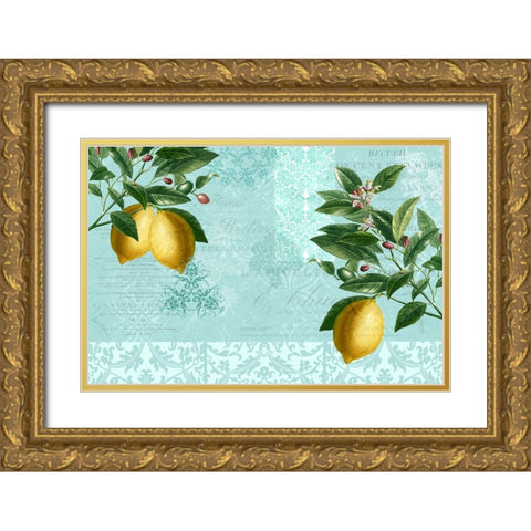Lemon Drop Gold Ornate Wood Framed Art Print with Double Matting by Allen, Kimberly