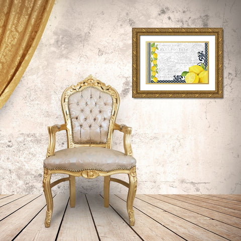 Lemons Gold Ornate Wood Framed Art Print with Double Matting by Allen, Kimberly