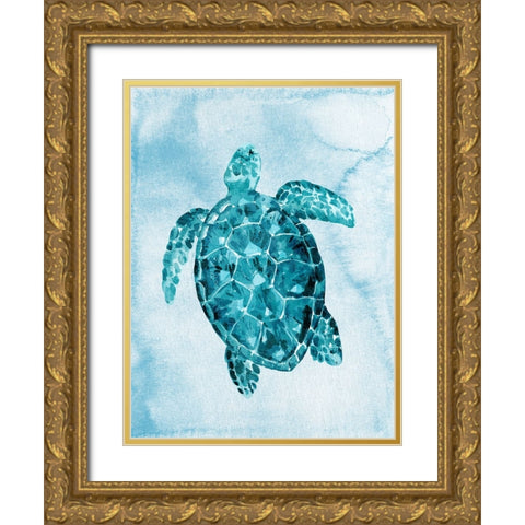 Bright Sea 2 Gold Ornate Wood Framed Art Print with Double Matting by Allen, Kimberly
