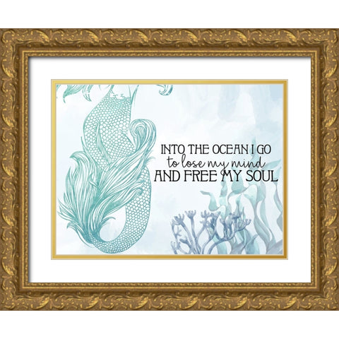 Into The Ocean Gold Ornate Wood Framed Art Print with Double Matting by Allen, Kimberly