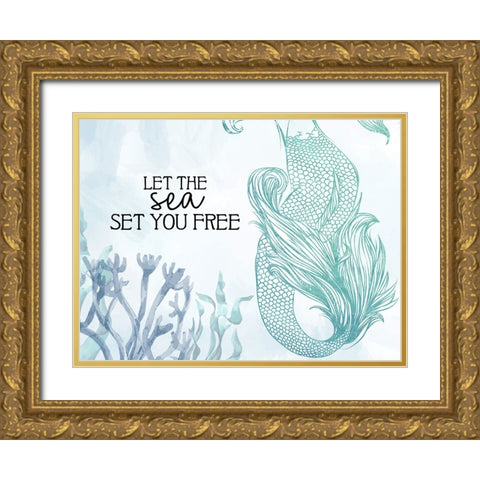 Let The Sea Gold Ornate Wood Framed Art Print with Double Matting by Allen, Kimberly