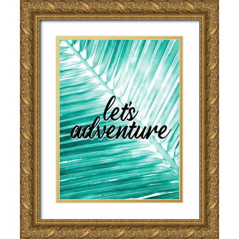 Lets Adventure Palm Gold Ornate Wood Framed Art Print with Double Matting by Allen, Kimberly