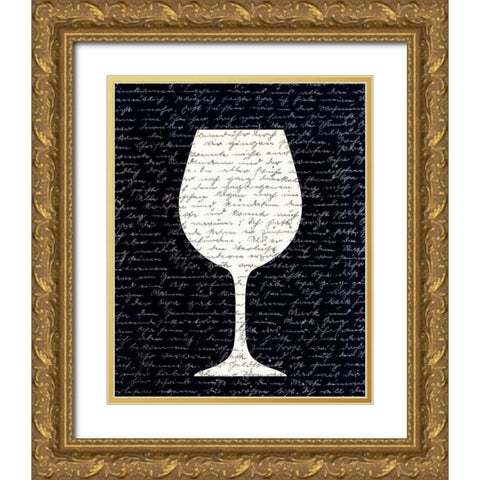 Wine on Black 3 Gold Ornate Wood Framed Art Print with Double Matting by Allen, Kimberly