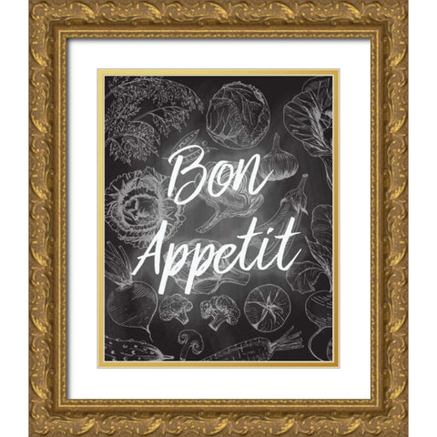 Chalkboard Kitchen 1 Gold Ornate Wood Framed Art Print with Double Matting by Allen, Kimberly