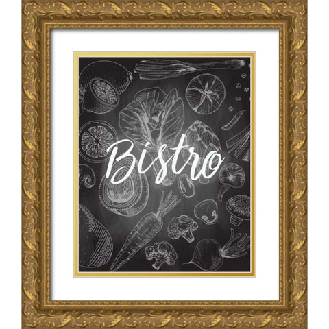 Chalkboard Kitchen 2 Gold Ornate Wood Framed Art Print with Double Matting by Allen, Kimberly