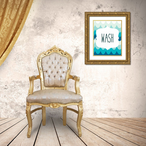 Ocean Waves 1 Gold Ornate Wood Framed Art Print with Double Matting by Allen, Kimberly