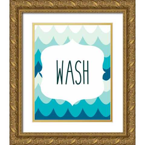 Ocean Waves 1 Gold Ornate Wood Framed Art Print with Double Matting by Allen, Kimberly
