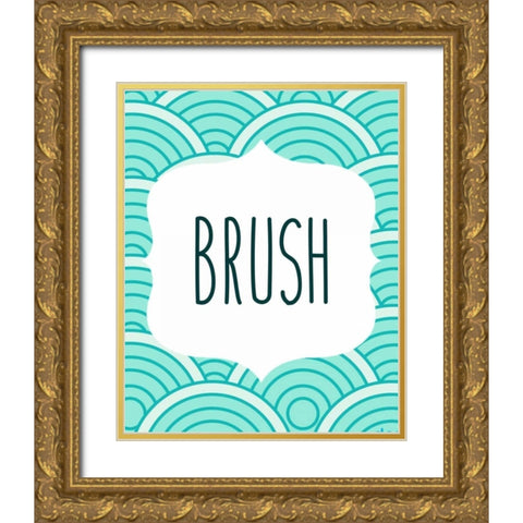 Ocean Waves 3 Gold Ornate Wood Framed Art Print with Double Matting by Allen, Kimberly
