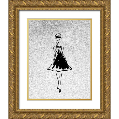 Glitter Fashion 1 Gold Ornate Wood Framed Art Print with Double Matting by Allen, Kimberly