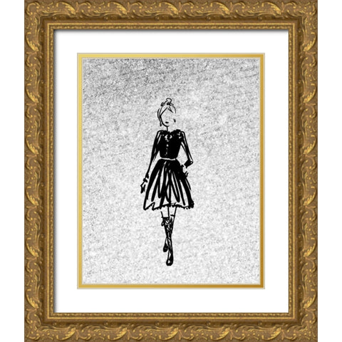Glitter Fashion 3 Gold Ornate Wood Framed Art Print with Double Matting by Allen, Kimberly