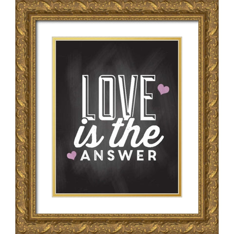 Love is the Answer Gold Ornate Wood Framed Art Print with Double Matting by Allen, Kimberly