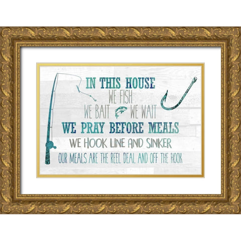 In this House Gold Ornate Wood Framed Art Print with Double Matting by Kimberly, Allen