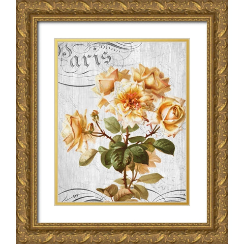Country Floral 1 Gold Ornate Wood Framed Art Print with Double Matting by Allen, Kimberly