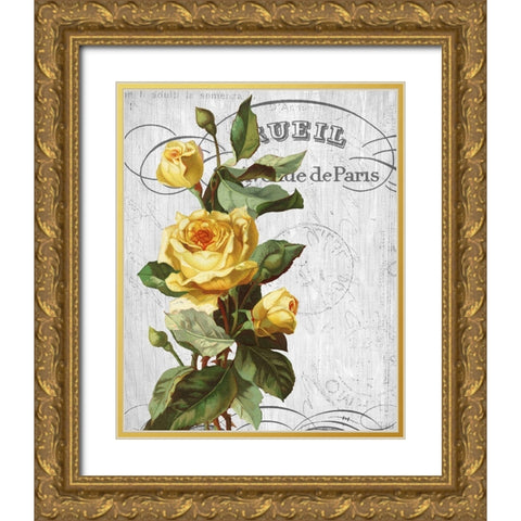 Country Floral 2 Gold Ornate Wood Framed Art Print with Double Matting by Allen, Kimberly