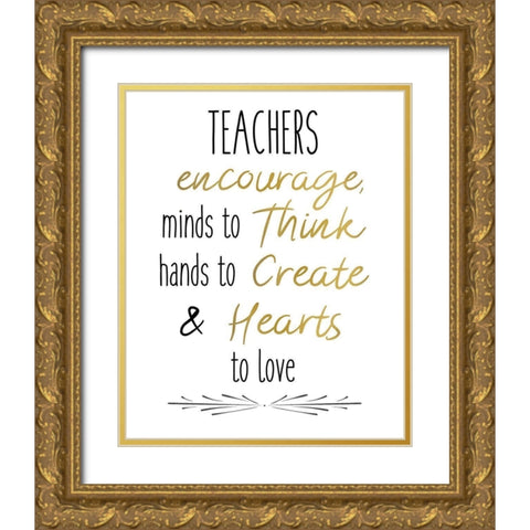 Teachers 2 Gold Ornate Wood Framed Art Print with Double Matting by Kimberly, Allen