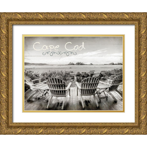 Relax bw Gold Ornate Wood Framed Art Print with Double Matting by Kimberly, Allen