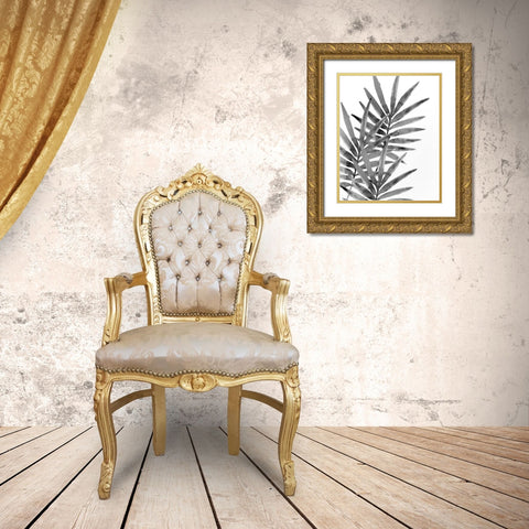 Ferns By Night 1 Gold Ornate Wood Framed Art Print with Double Matting by Kimberly, Allen