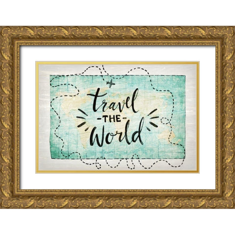 Travel the World Gold Ornate Wood Framed Art Print with Double Matting by Kimberly, Allen