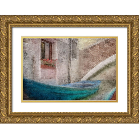 On the Gondola Gold Ornate Wood Framed Art Print with Double Matting by Kimberly, Allen