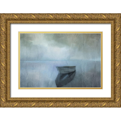 Morning Row Gold Ornate Wood Framed Art Print with Double Matting by Kimberly, Allen