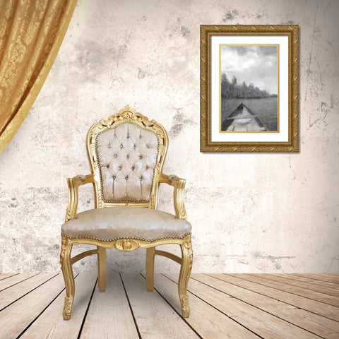 Canoe Tip Gold Ornate Wood Framed Art Print with Double Matting by Kimberly, Allen