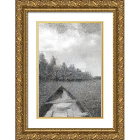 Canoe Tip Gold Ornate Wood Framed Art Print with Double Matting by Kimberly, Allen