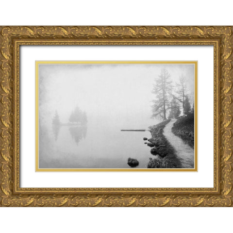 Dusk at the Lake Gold Ornate Wood Framed Art Print with Double Matting by Kimberly, Allen