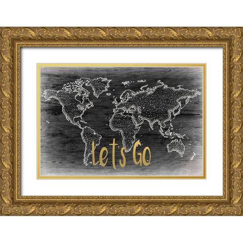Lets Go Gold Ornate Wood Framed Art Print with Double Matting by Kimberly, Allen