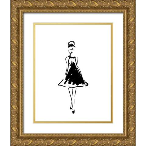 Glitter Fashion 1 v2 Gold Ornate Wood Framed Art Print with Double Matting by Kimberly, Allen